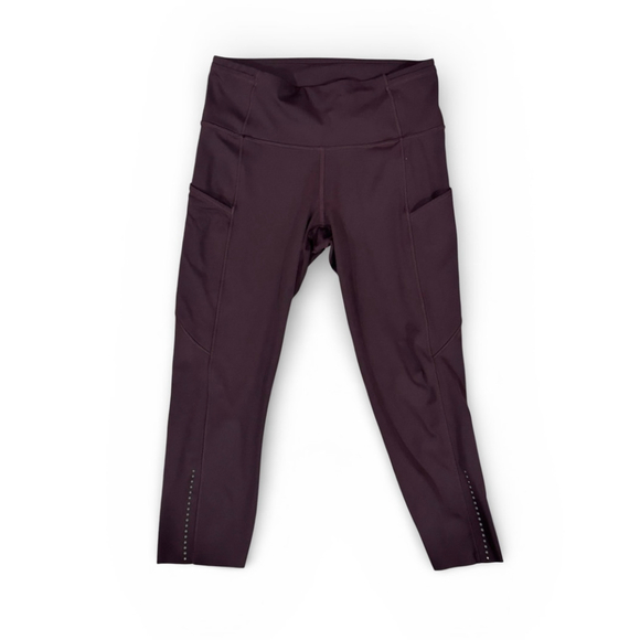 Lululemon Pants - Lululemon Crop Legging, high waist, Size 6, pockets, purple